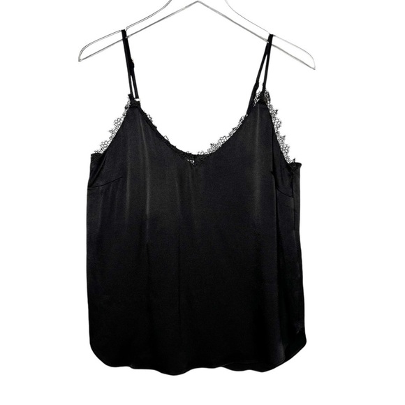 Floreat Loved By Anthropologie Dark Romantic Lace Trim Women’s Silky Cami Sz M - Picture 2 of 11